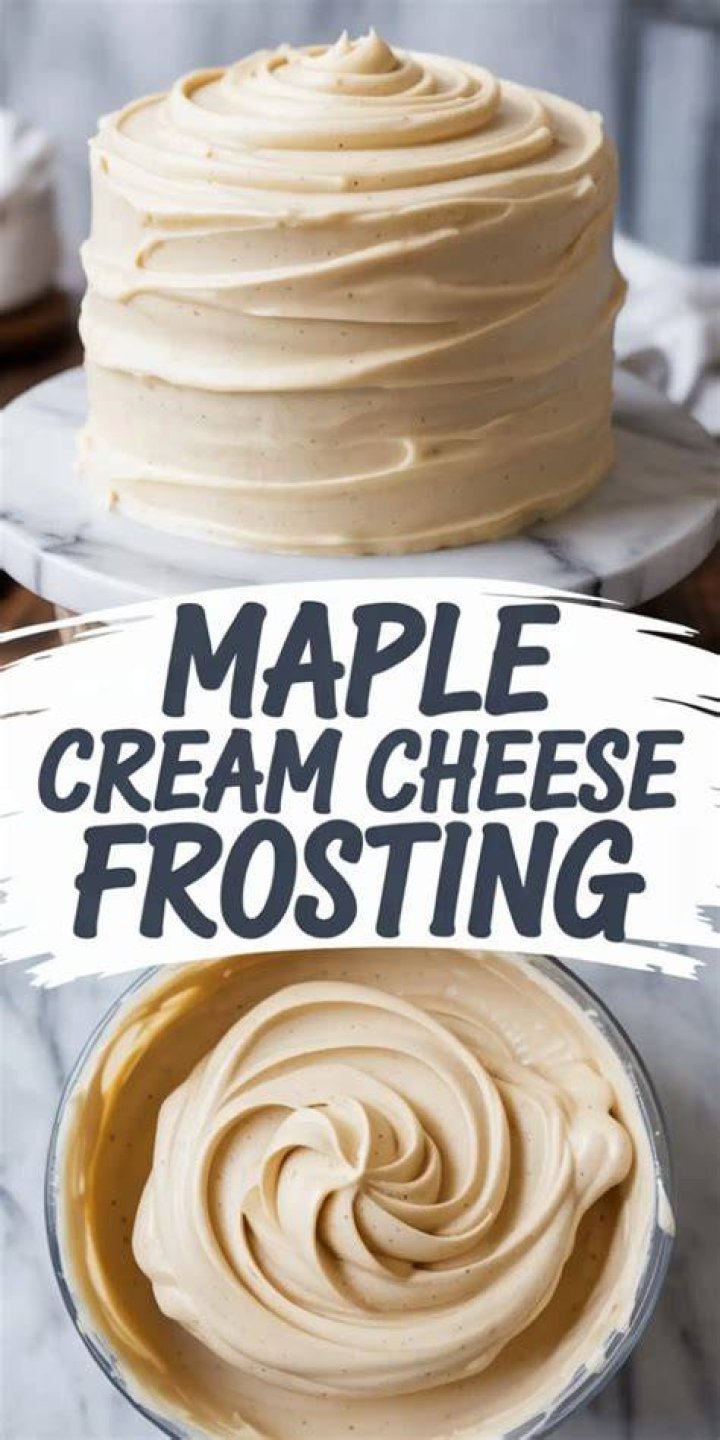 Maple cream cheese frosting in a glass bowl.