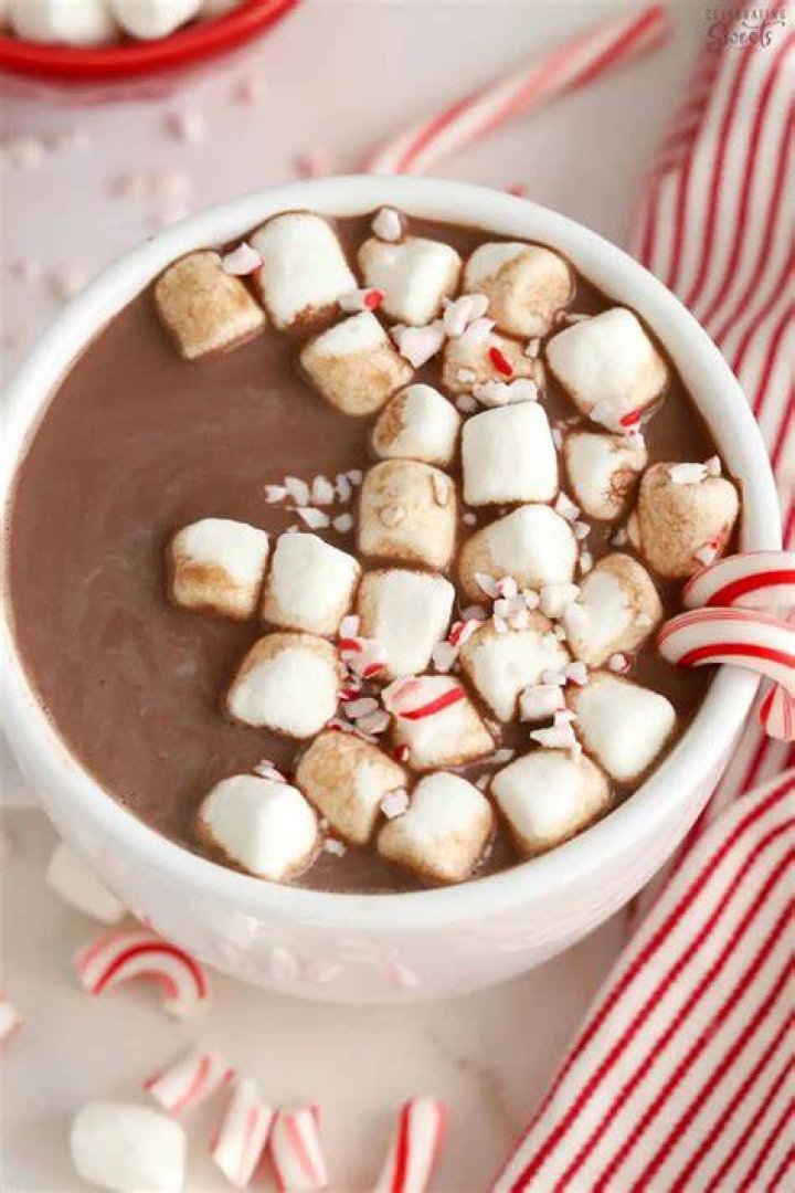 Peppermint Hot Chocolate - Celebrating Sweets