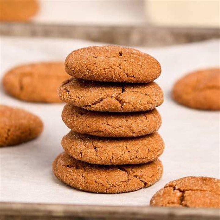 Stack of ginger molasses cookies.